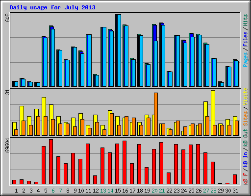 Daily usage for July 2013