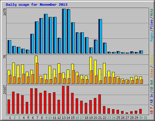 Daily usage for November 2013