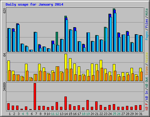 Daily usage for January 2014