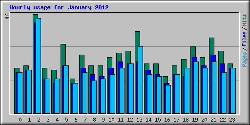 Hourly usage for January 2012