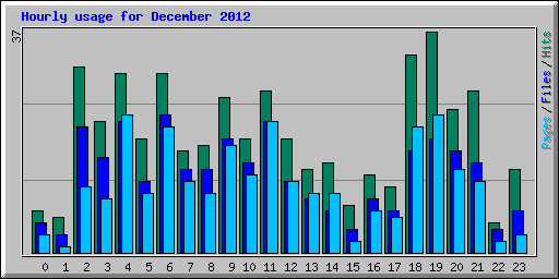 Hourly usage for December 2012
