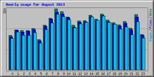Hourly usage for August 2013