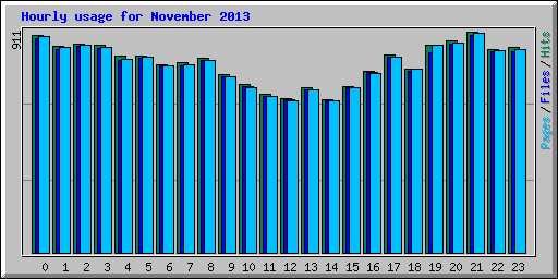 Hourly usage for November 2013