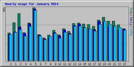 Hourly usage for January 2014