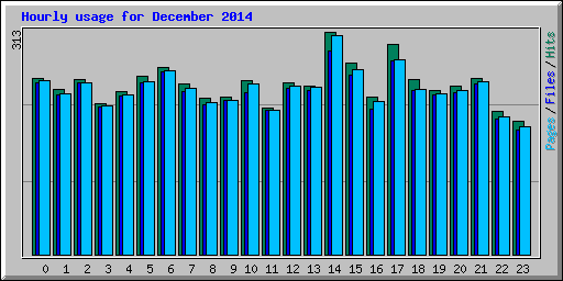 Hourly usage for December 2014