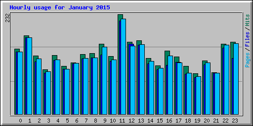 Hourly usage for January 2015