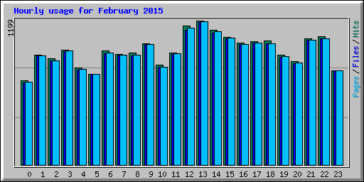 Hourly usage for February 2015