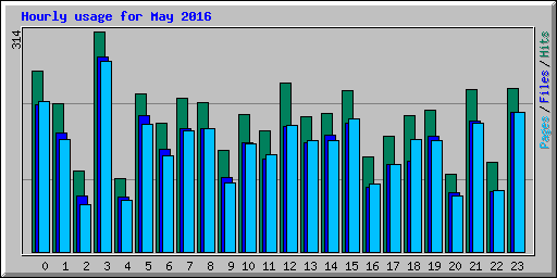 Hourly usage for May 2016