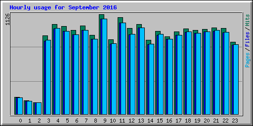 Hourly usage for September 2016